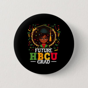Chapa Redonda De 5 Cm Graduación De Chica Negro Del Futuro Grado Hbcu Ju