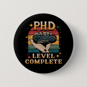 Chapa Redonda De 5 Cm Graduación de Doctorado Completa a Nivel de Doctor