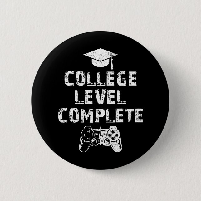 Chapa Redonda De 5 Cm Graduación de Graduación de Video Gamer divertido  (Anverso)