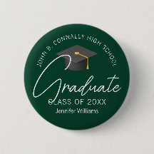 Graduación de Graduado Verde Oscuro Personalizado