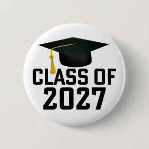 Chapa Redonda De 5 Cm Graduación de la promoción 2027 de Letterman
