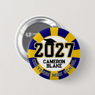 Chapa Redonda De 5 Cm Graduación de la promoción 2027 de Letterman