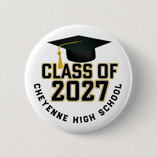 Chapa Redonda De 5 Cm Graduación de la promoción 2027 de Letterman