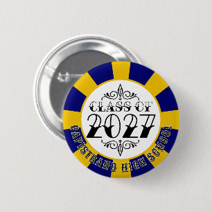 Chapa Redonda De 5 Cm Graduación de la promoción 2027 de Tat-Style Gray