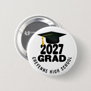 Chapa Redonda De 5 Cm Graduación de la Promoción 2027 en Negrita