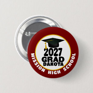 Chapa Redonda De 5 Cm Graduación de la Promoción 2027 en Negrita