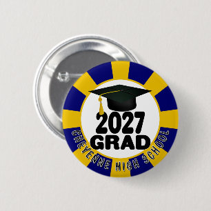 Chapa Redonda De 5 Cm Graduación de la Promoción 2027 en Negrita