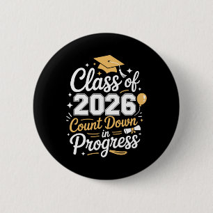 Chapa Redonda De 5 Cm Graduación de la promoción de 2026 Cuenta regresiv