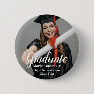 Chapa Redonda De 5 Cm Graduación fotográfica personalizada Moderna