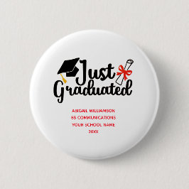 Chapa Redonda De 5 Cm Graduación Personalizada de Escuela Secundaria y U