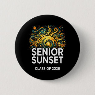 Chapa Redonda De 5 Cm Graduación Retro Senior Sunset Cl 2026 Gráfico 2