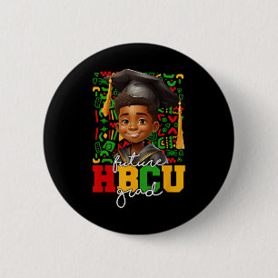 Chapa Redonda De 5 Cm Graduación universitaria de niño negro afro Futuro