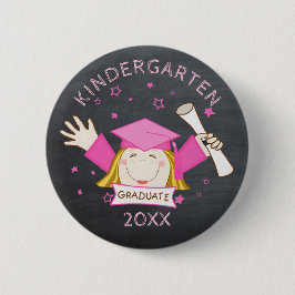 Chapa Redonda De 5 Cm Graduado de Personalizado preescolar Chica