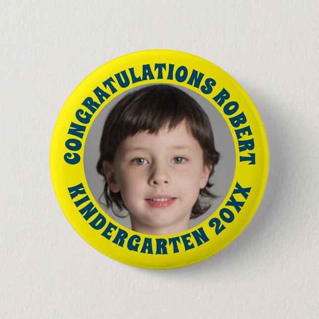 Chapa Redonda De 5 Cm Graduate Kindergarten Felicitaciones Foto (Anverso)