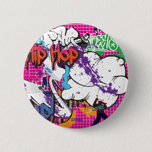 Chapa Redonda De 5 Cm Graffiti de Hip Hop