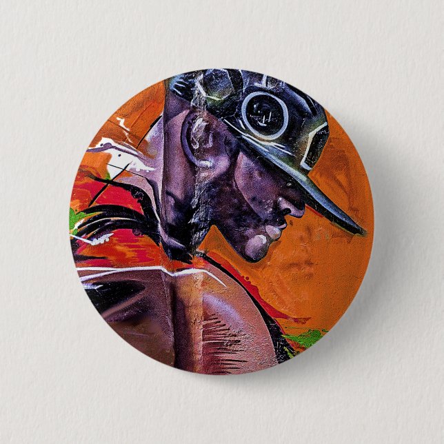 Chapa Redonda De 5 Cm Graffiti Style Skateboarder Guy (Anverso)