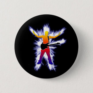 Chapa Redonda De 5 Cm Gráfica del reproductor de Bass electrificante