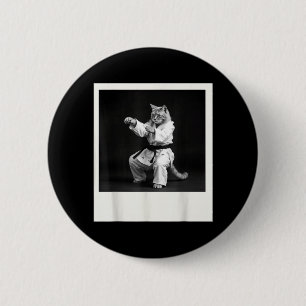 Chapa Redonda De 5 Cm Gráfica Divertida de Gato Jiu Jitsu Karate Taekwon