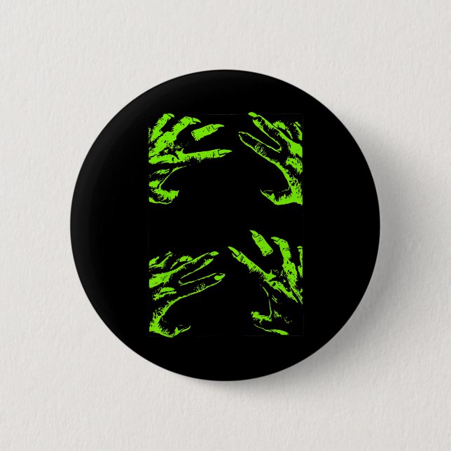 Chapa Redonda De 5 Cm Gráfica en zombis de Halloween con crepúsculo verd (Anverso)