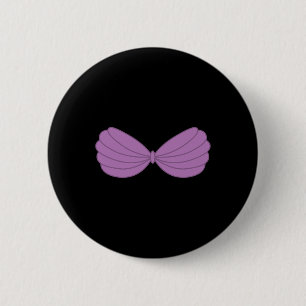 Chapa Redonda De 5 Cm Gráfica Personalizado de Mermaid Purple Seashell B