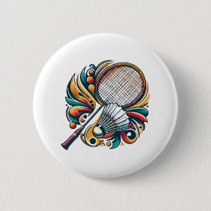 Chapa Redonda De 5 Cm Gráfico de bádminton