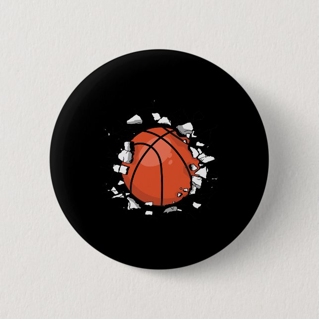 Chapa Redonda De 5 Cm Gráfico de baloncesto (Anverso)