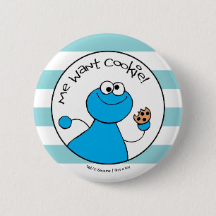 Chapa Redonda De 5 Cm Gráfico de Cookie Monster Doodley
