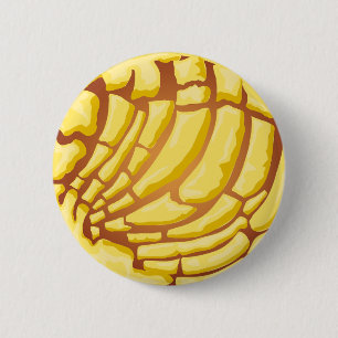 Chapa Redonda De 5 Cm Gráfico de Pan Dulce Mexicano Concha Amarilla