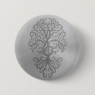 Chapa Redonda De 5 Cm Gráfico del árbol del Clef agudo del efecto del