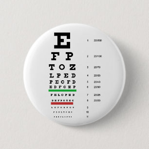 Chapa Redonda De 5 Cm gráfico visual de Snellen para oftalmólogo