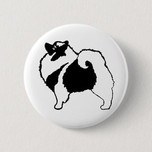 Chapa Redonda De 5 Cm Gráficos de Keeshond - Arte de perro original lind