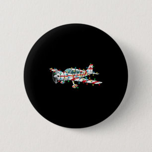 Chapa Redonda De 5 Cm Gráficos Divertidos de Avión de Navidad Luces Aman