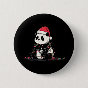 Chapa Redonda De 5 Cm Gráficos divertidos de Navidad de panda Amante de