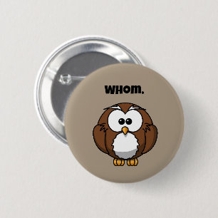 Chapa Redonda De 5 Cm Grammar Owl Personalizado gracioso para escritores