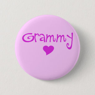 Chapa Redonda De 5 Cm Grammy con púrpura del corazón