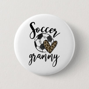 Chapa Redonda De 5 Cm Grammy Leopardo Divertido Fútbol 