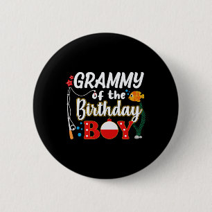 Chapa Redonda De 5 Cm Grammy Of Birthday Fishing Family