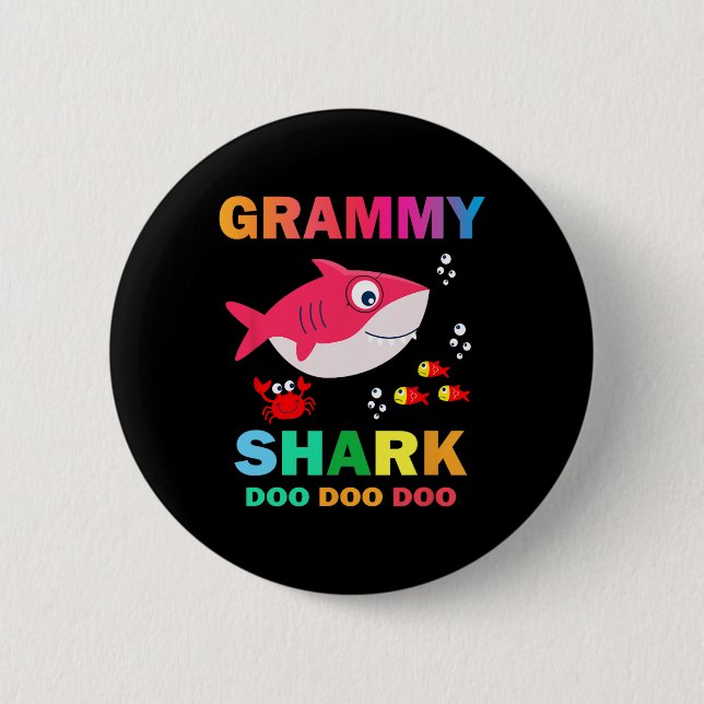 Chapa Redonda De 5 Cm Grammy Shark (Anverso)