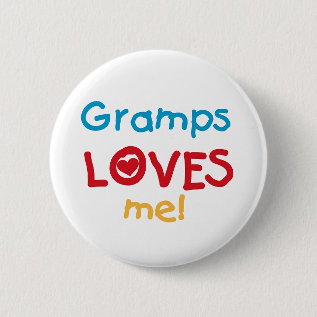 Chapa Redonda De 5 Cm Gramps me ama camisetas y regalos (Anverso)