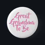 Chapa Redonda De 5 Cm Gran abuela a ser botones de Baby Shower<br><div class="desc">Abuela simple del rosa y blanca gran a ser botones de Baby Shower</div>