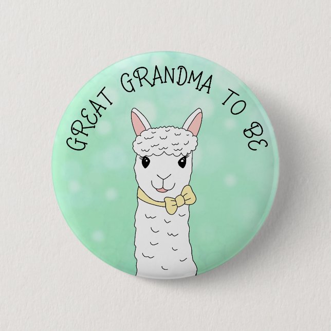 Chapa Redonda De 5 Cm Gran Abuela a ser llamada con arco amarillo (Anverso)