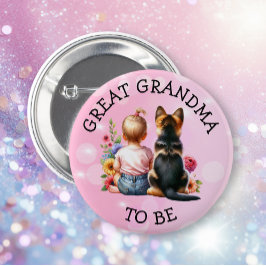 Chapa Redonda De 5 Cm Gran Abuela de bebé y cachorro para ser Baby Showe