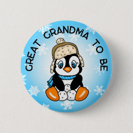 Chapa Redonda De 5 Cm Gran Abuela De Pingüino Bebé Para Ser Baby Shower