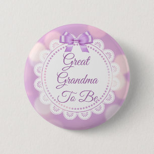 Chapa Redonda De 5 Cm Gran abuela púrpura a ser Baby Shower