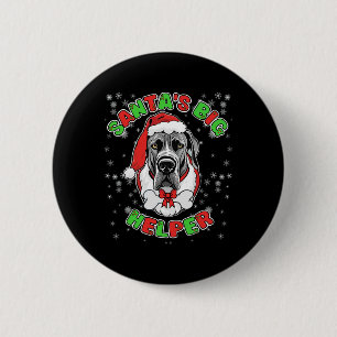Chapa Redonda De 5 Cm Gran ayudante de Santa Claus Amante del perro Gran