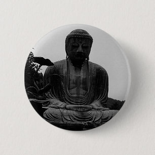Chapa Redonda De 5 Cm Gran Buda de Kamakura Vintage Japón