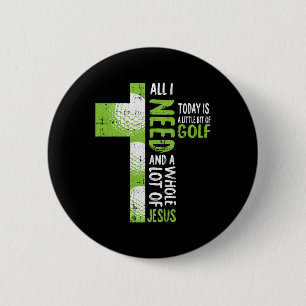 Chapa Redonda De 5 Cm Gran Cantidad De Jesús Golf Golfista Amante Del De