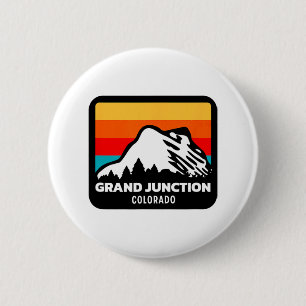 Chapa Redonda De 5 Cm Gran cruce Colorado Esquí Familia Snowboarding