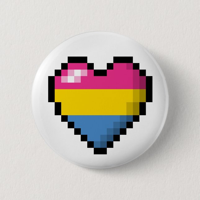 Chapa Redonda De 5 Cm Gran diseño del corazón del Pixel en la bandera de (Anverso)