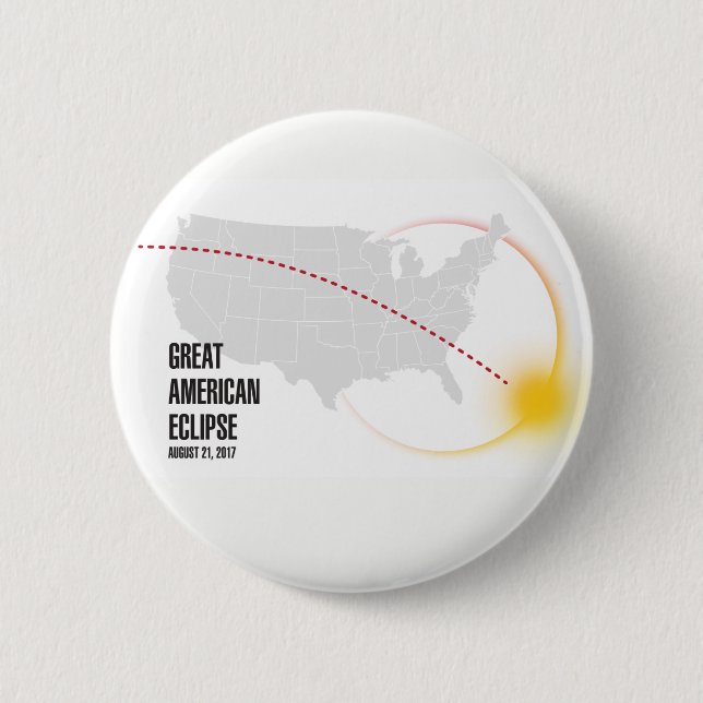 Chapa Redonda De 5 Cm Gran eclipse solar americano 2017 (Anverso)